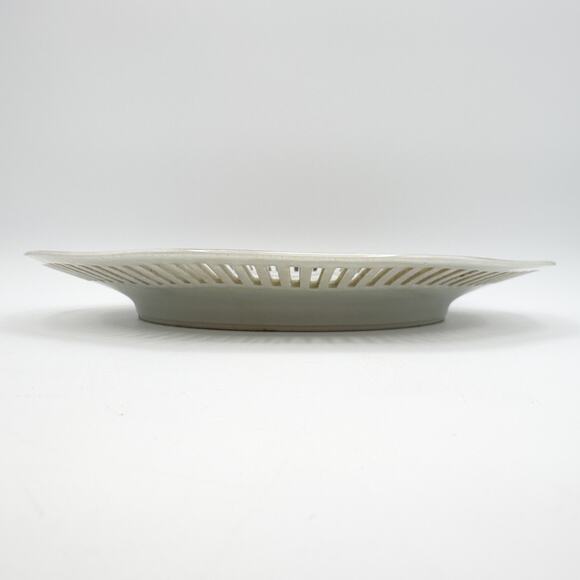 Bavarian Floral Plate Reticulated Hand Painted Bouquet Gold Trim Rim Garland - Picture 11 of 13